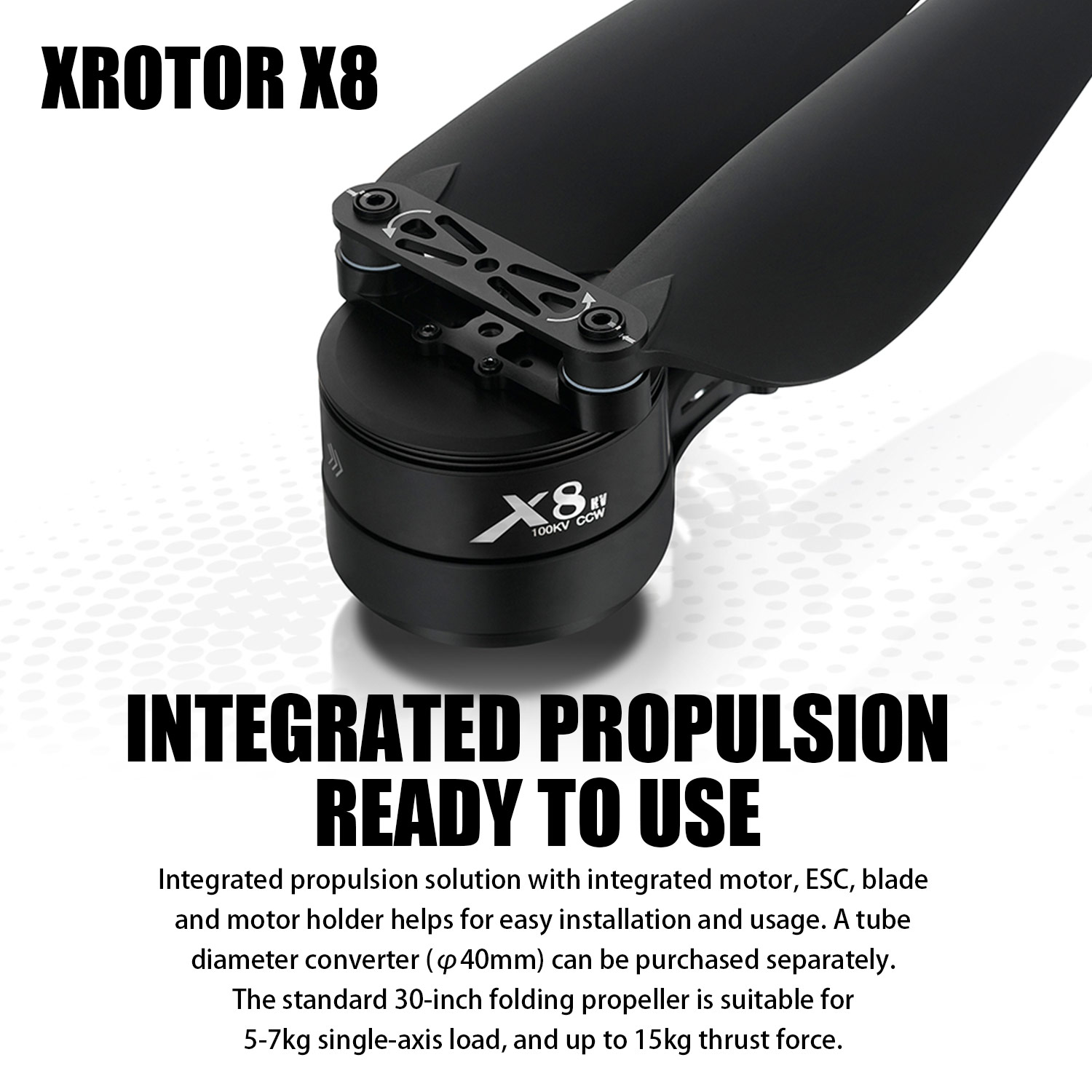 ชุดระบบพลังงาน X8: มอเตอร์ 100 - Drone Kit Heavy Lift บทวิจารณ์และราคา